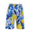 Vibrant Lemon & Blue Foliage Summer Aloha Shirt – Custom Photo Beach Short