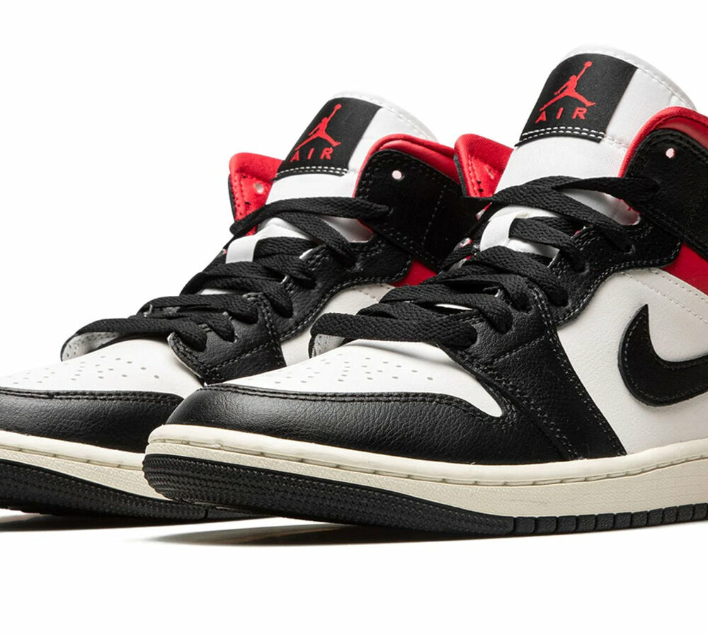 AIR JORDAN 1 MID WMNS "Black / Gym Red / Sail" BQ6472-061