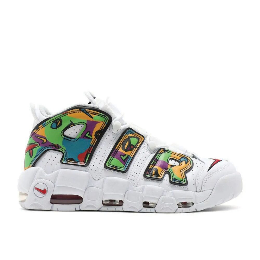 Nike Air More Uptempo 'Peace, Love, Basketball' In White And Multi-Color DM8150-100
